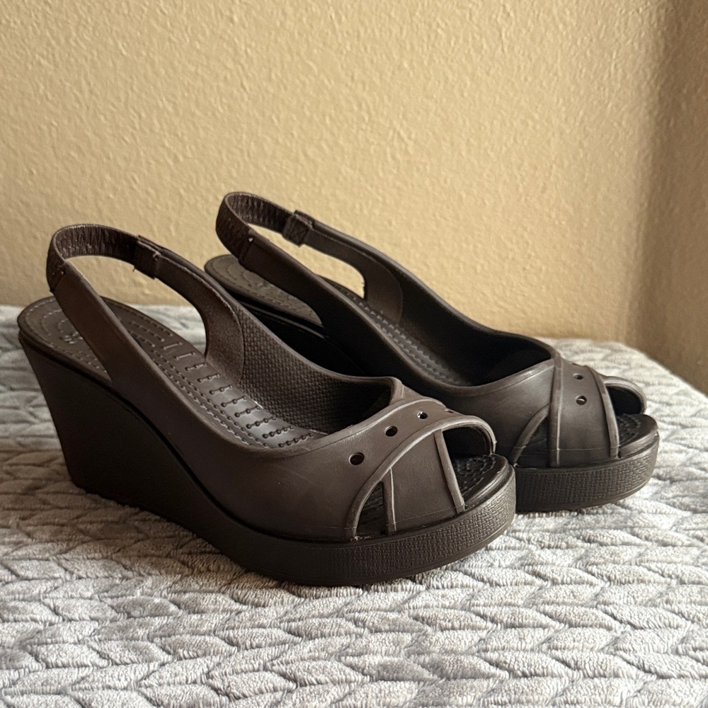 Crocs Stylish Brown Wedge Sandals
